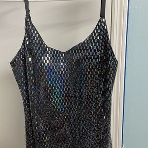 Silver Sparkle Holographic Iridescent Dress